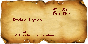 Roder Ugron névjegykártya